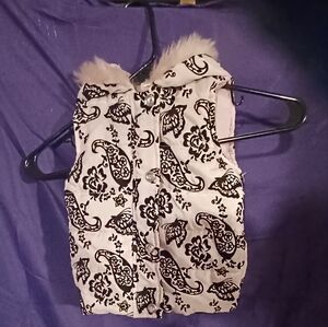 Pink & black vest with hood